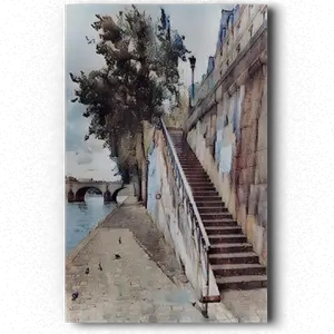 L'escalier du Quai de Bourbon, Paris