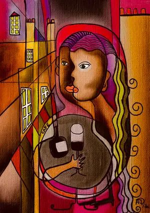 The woman at the café