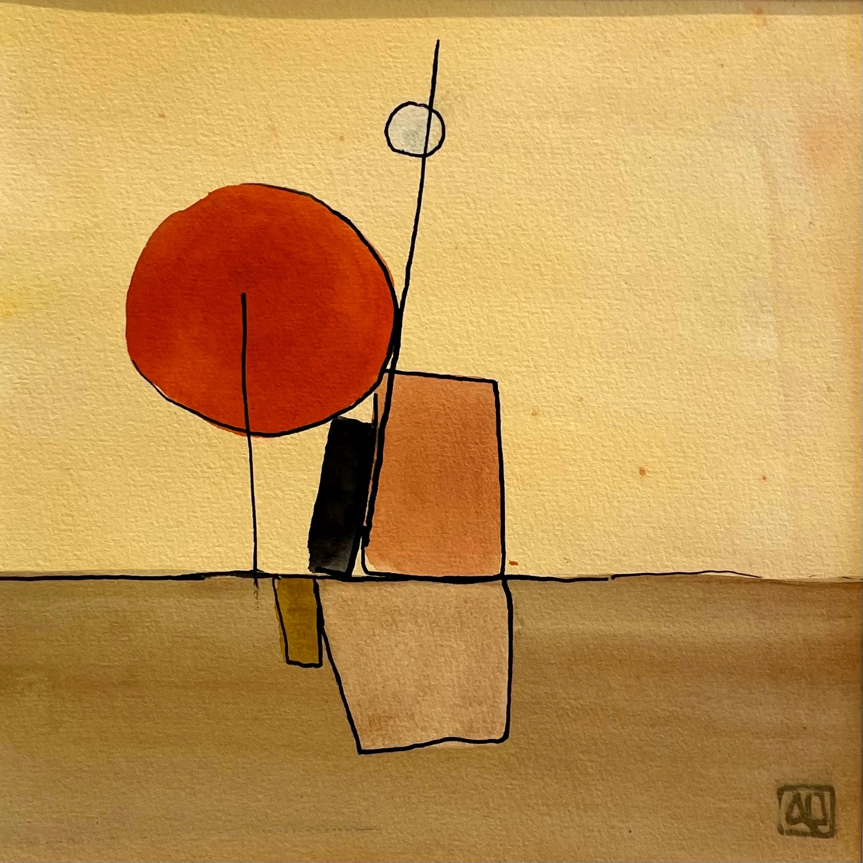 Watercolor Study in A Minor No. 1 by Arnaud Quercy at Art Quam Anima — Watercolor Painting on Paper, Watercolor titled Watercolor Study in A Minor No. 1