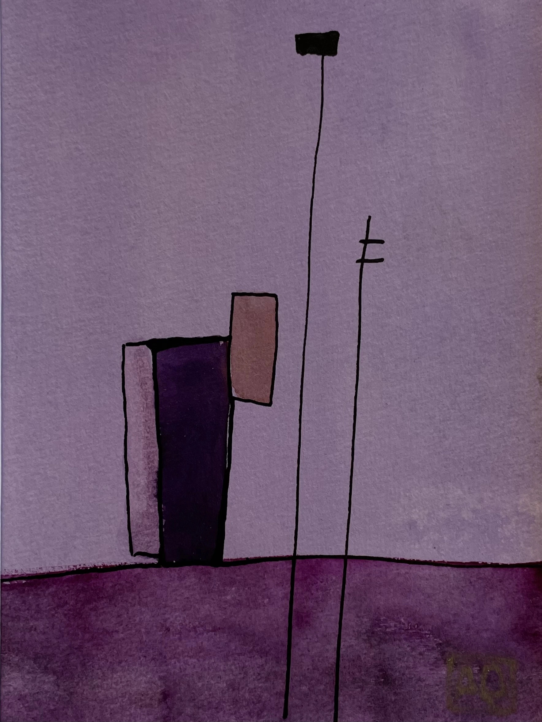 Étude à l'aquarelle en La bémol majeur n° 1 par Arnaud Quercy chez Art Quam Anima — aquarelle sur papier, Watercolor titled Étude à l'aquarelle en La bémol majeur n° 1