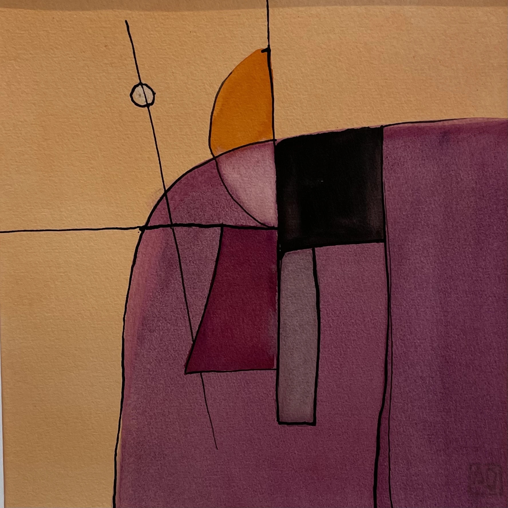 Watercolor Study in Bb Major No. 1 by Arnaud Quercy at Art Quam Anima — Watercolor Painting on Paper, Watercolor titled Watercolor Study in Bb Major No. 1