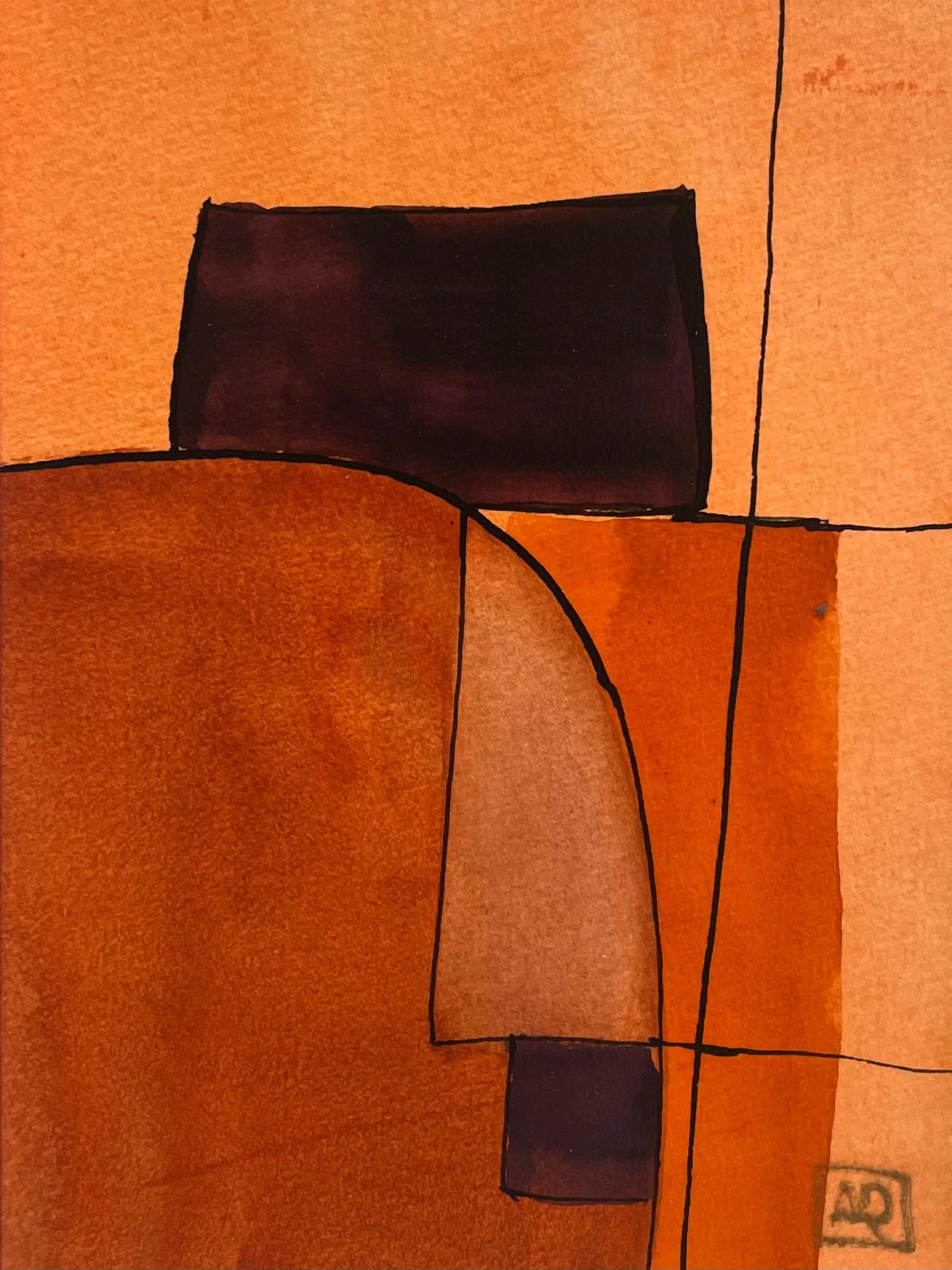 Watercolor Study in C5 (power chord) No. 2 by Arnaud Quercy at Art Quam Anima — Watercolor Painting on Paper, Watercolor titled Watercolor Study in C5 (power chord) No. 2