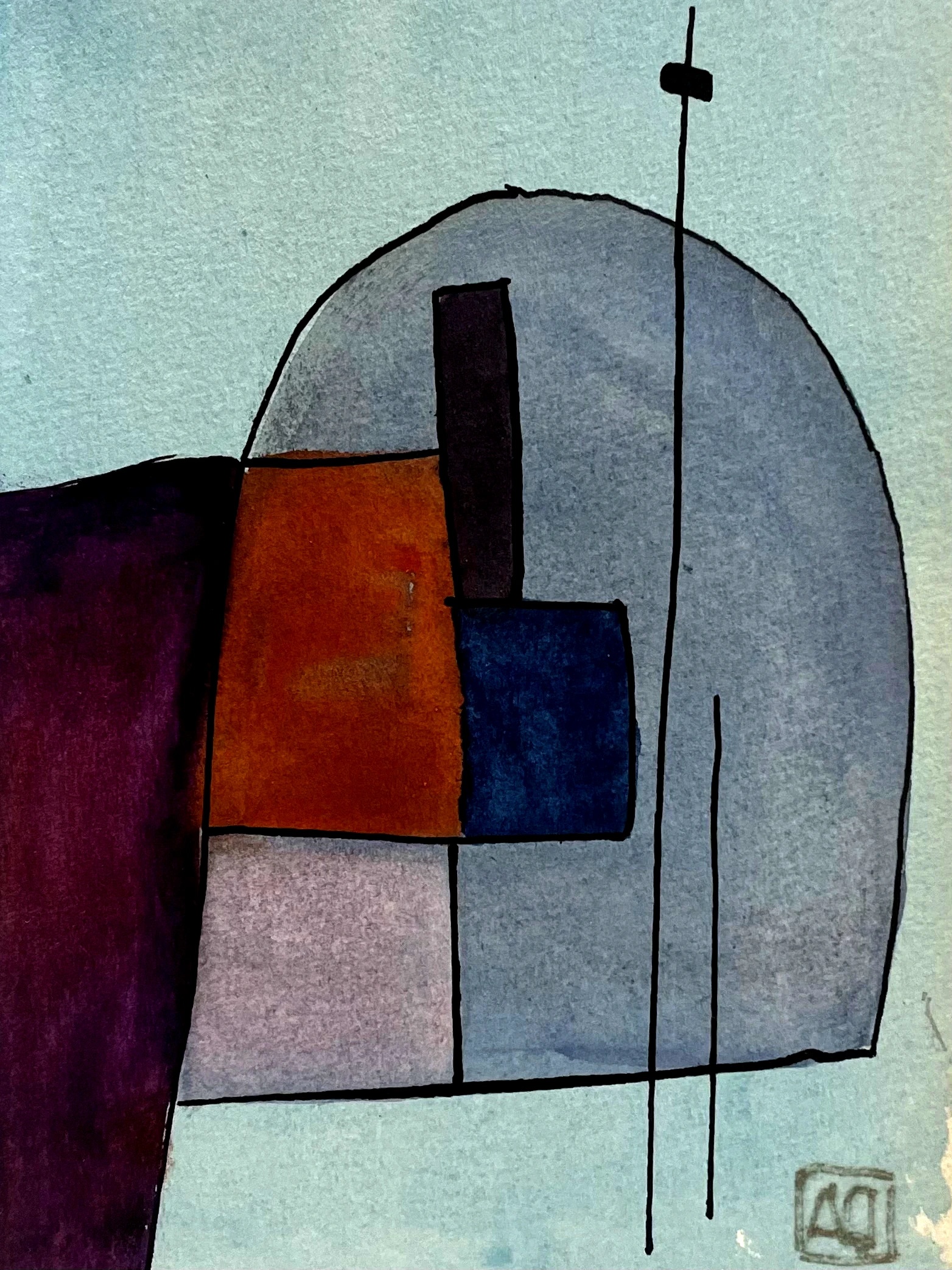 Watercolor Study in F Minor No. 2 by Arnaud Quercy at Art Quam Anima — Watercolor Painting on Paper, Watercolor titled Watercolor Study in F Minor No. 2