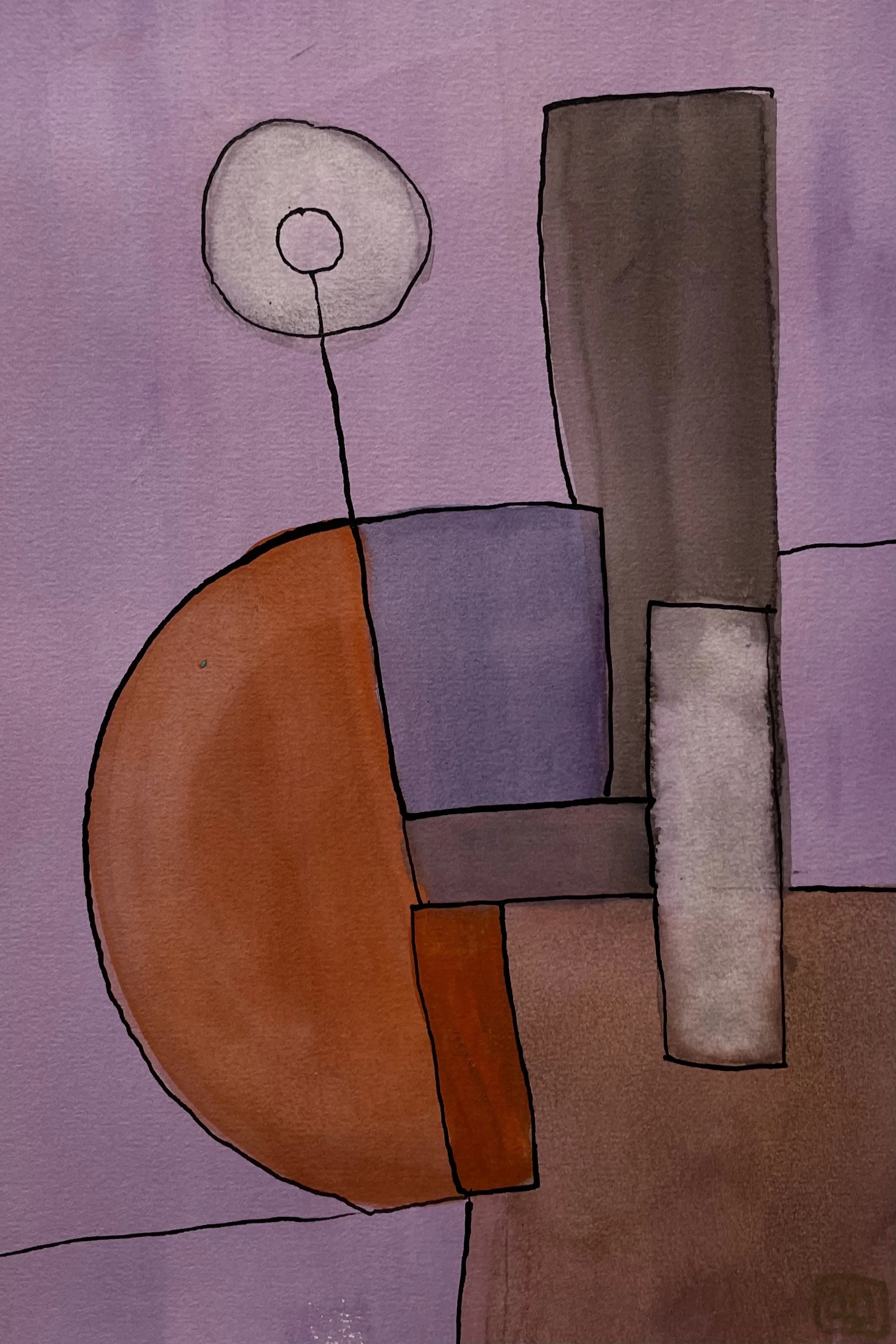 Watercolor Study in G Minor 7 No. 2 by Arnaud Quercy at Art Quam Anima — Watercolor Painting on Paper, Watercolor titled Watercolor Study in G Minor 7 No. 2