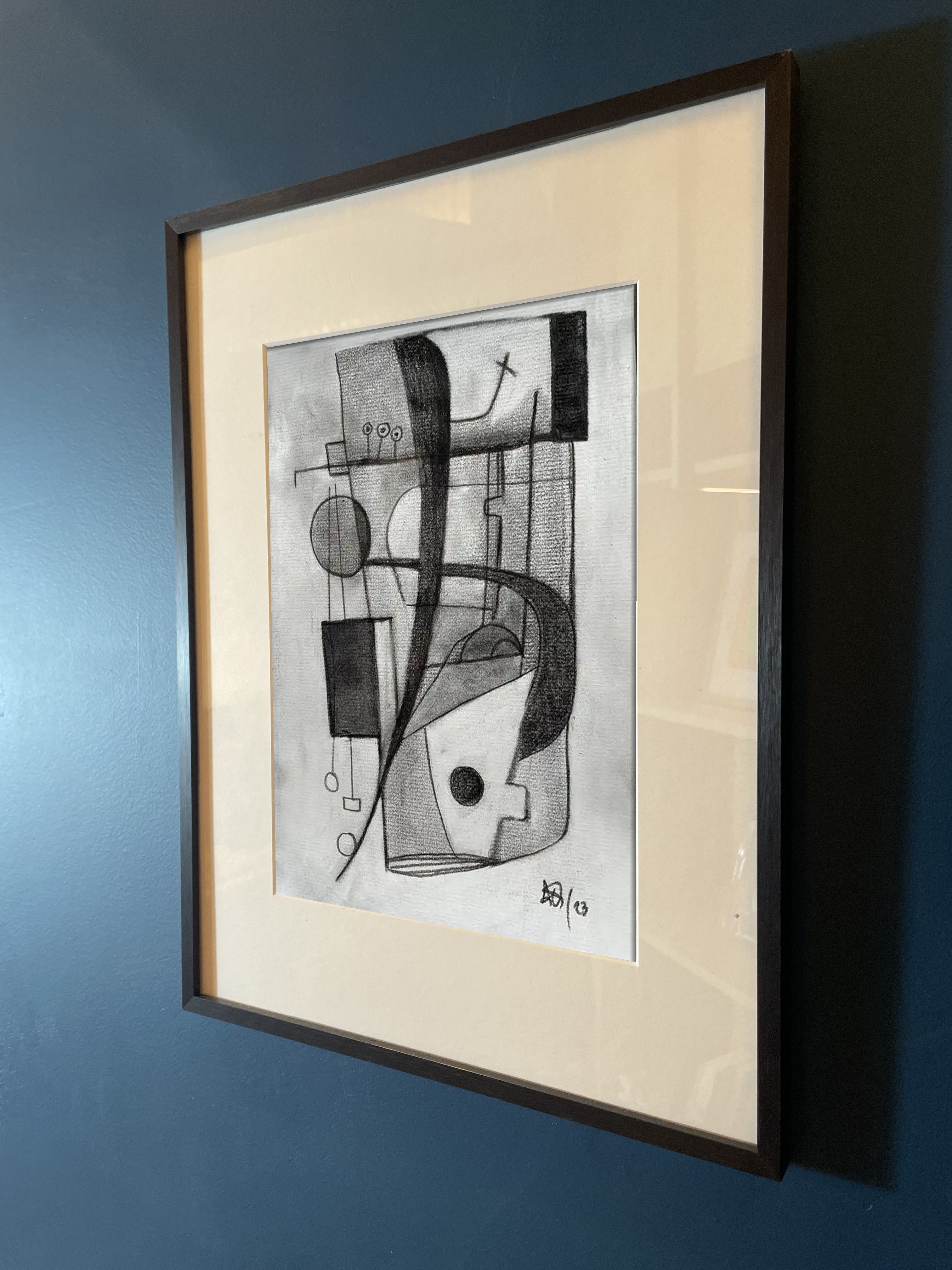 Beneath the lindens of the avenue, charcoal on paper