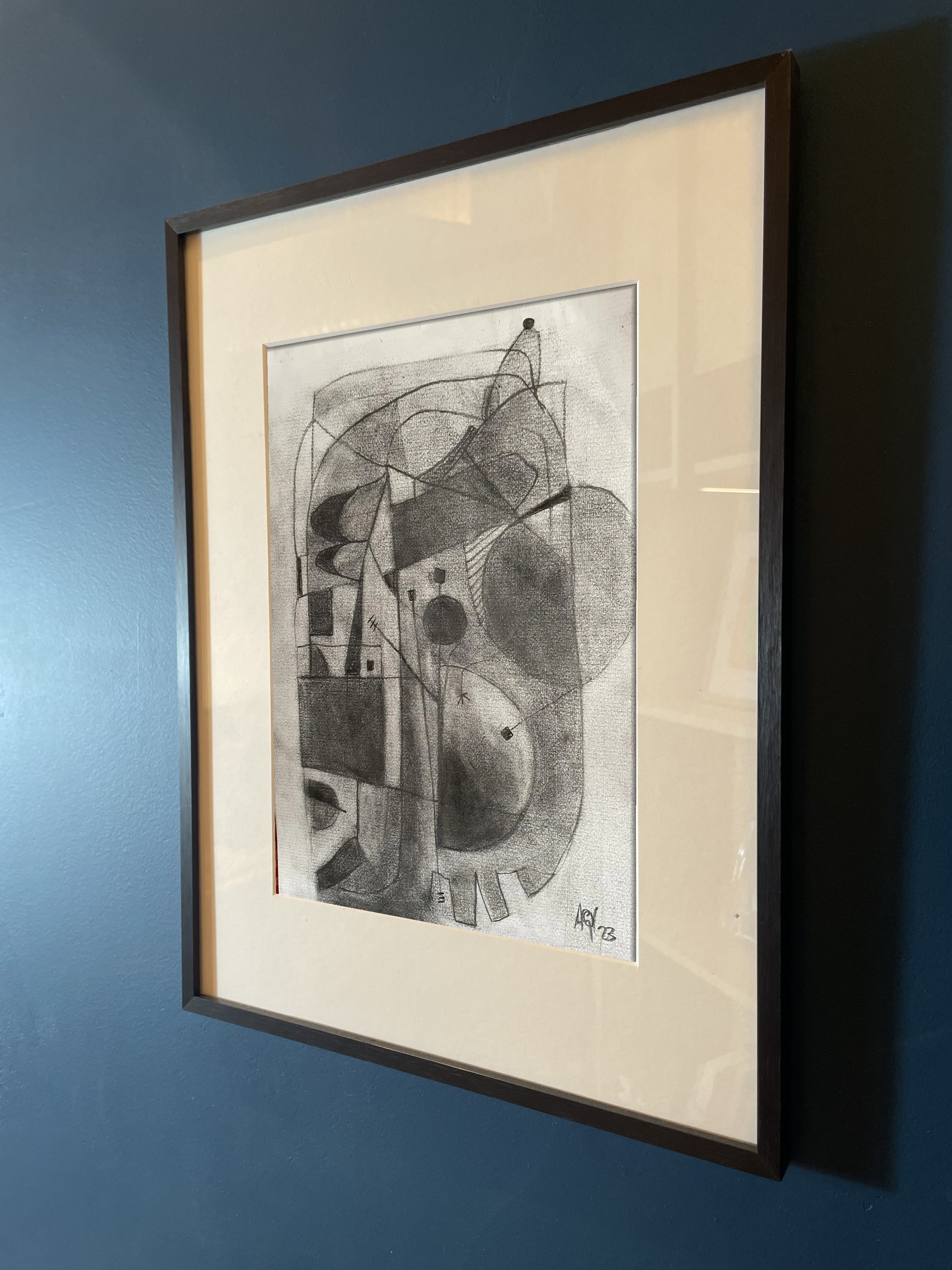 Conversation with Alyssums, charcoal on paper