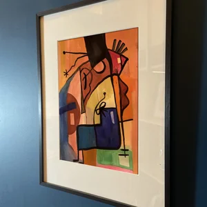 La dame au café, Paris — mur bleu · PP #2